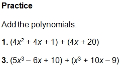 Adding and Subtracting Polynomials Worksheet (pdf) with Key